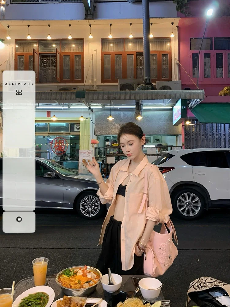 

Pure Linen Svel Summer irt Women's Loose Sun Protection Outerwear Splicing Design Original Beau Casual Commute Sle
