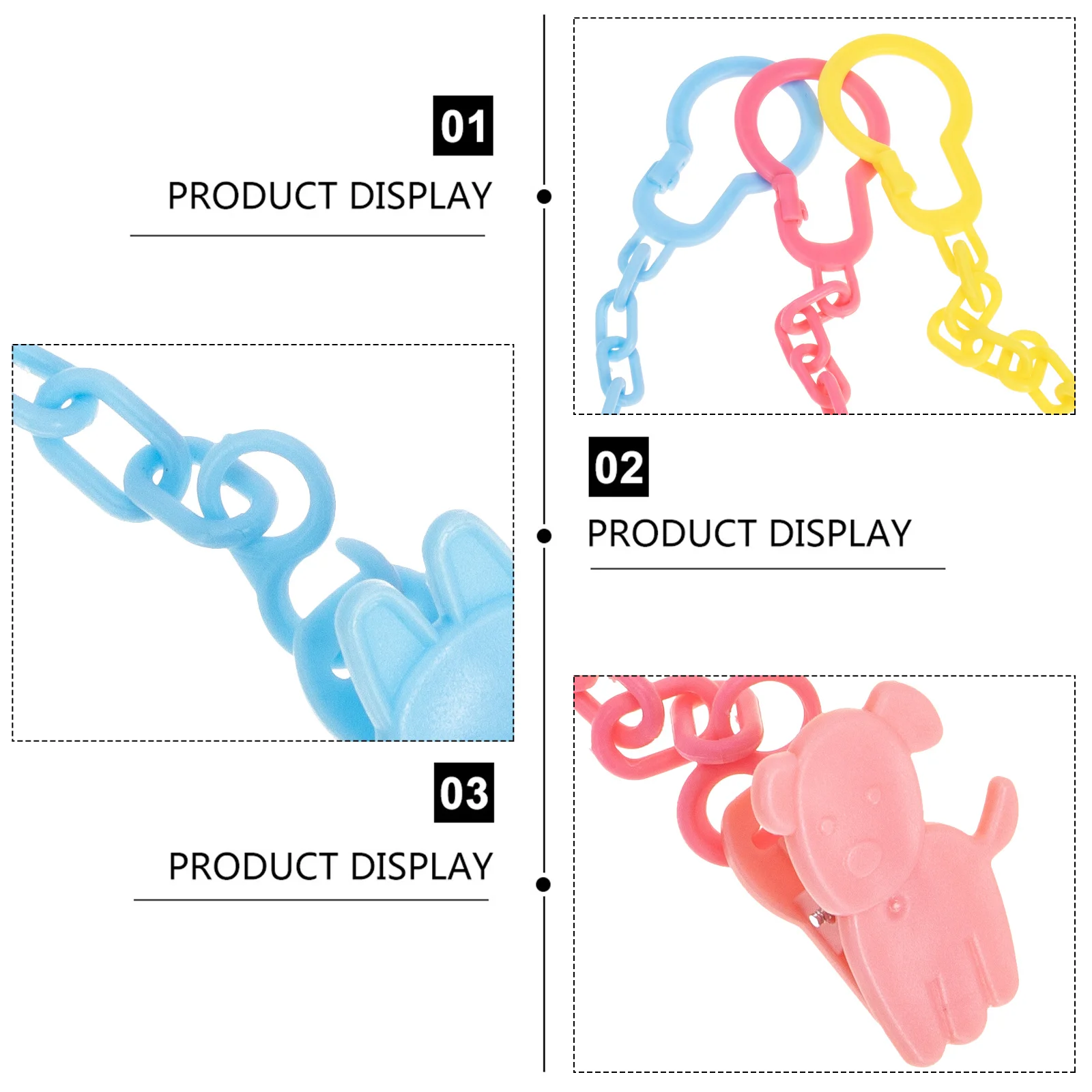 12 stuks babyfopspeenketting clip bijtring houder cartoon ontwerp voorkomen laten vallen gemakkelijk te bevestigen kinderwagen fopspeenclip