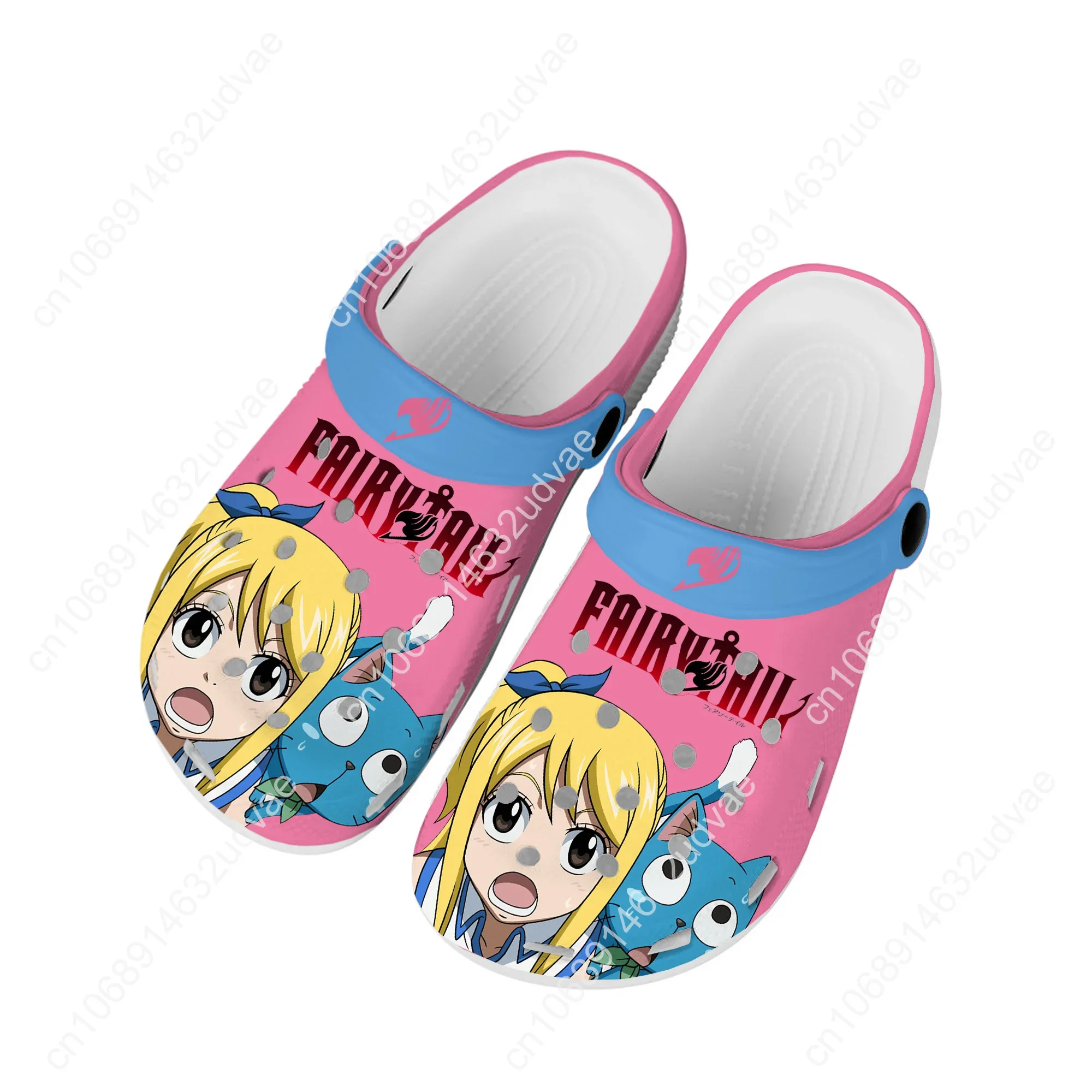 Zuecos de dibujos animados de Lucy Heartfilia para el hogar, zapatos de agua personalizados para hombres y mujeres, zapatos para adolescentes, Zueco de jardín, zapatillas de playa con agujeros