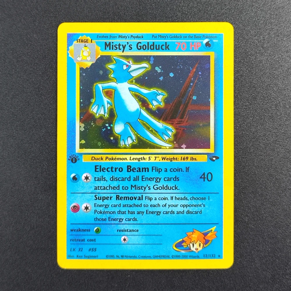 

Коллекционная карта DIY Proxy Pokemon TCG Pocket Card 2000 P.M. Мисти и Голдак, 12 суперредких карт, классические игровые аниме-карты, игрушки