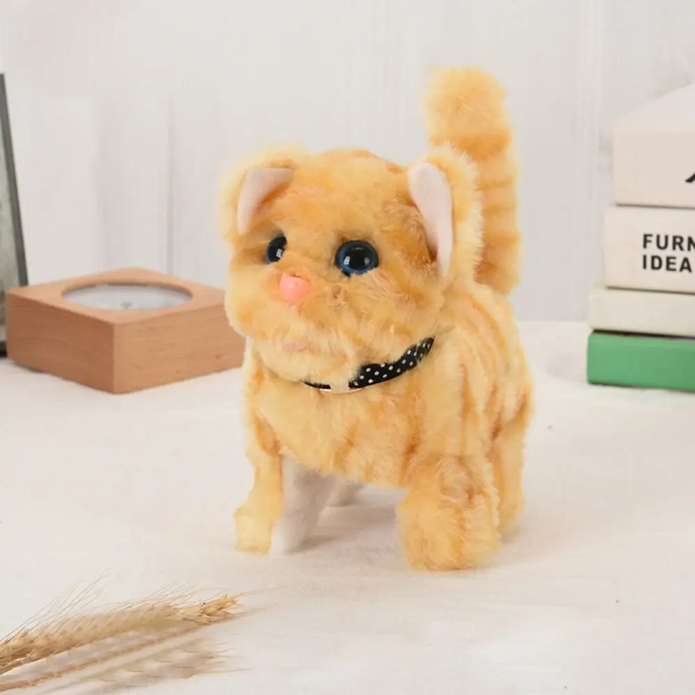 لعبة القط التفاعلية مع رفيق الصوت المشي روبوت هريرة المشي ذيل هزاز لينة للمس لعبة هريرة تفاعلية #4