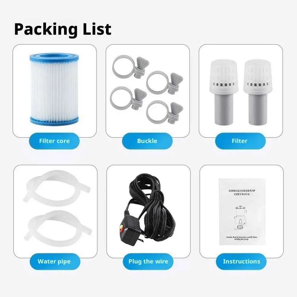 

Фильтр-насос для бассейна, 300 галлонов в час над землей, очиститель для бассейна, электрический водяной насос, улучшение циркуляции, фильтр-насос ЕС