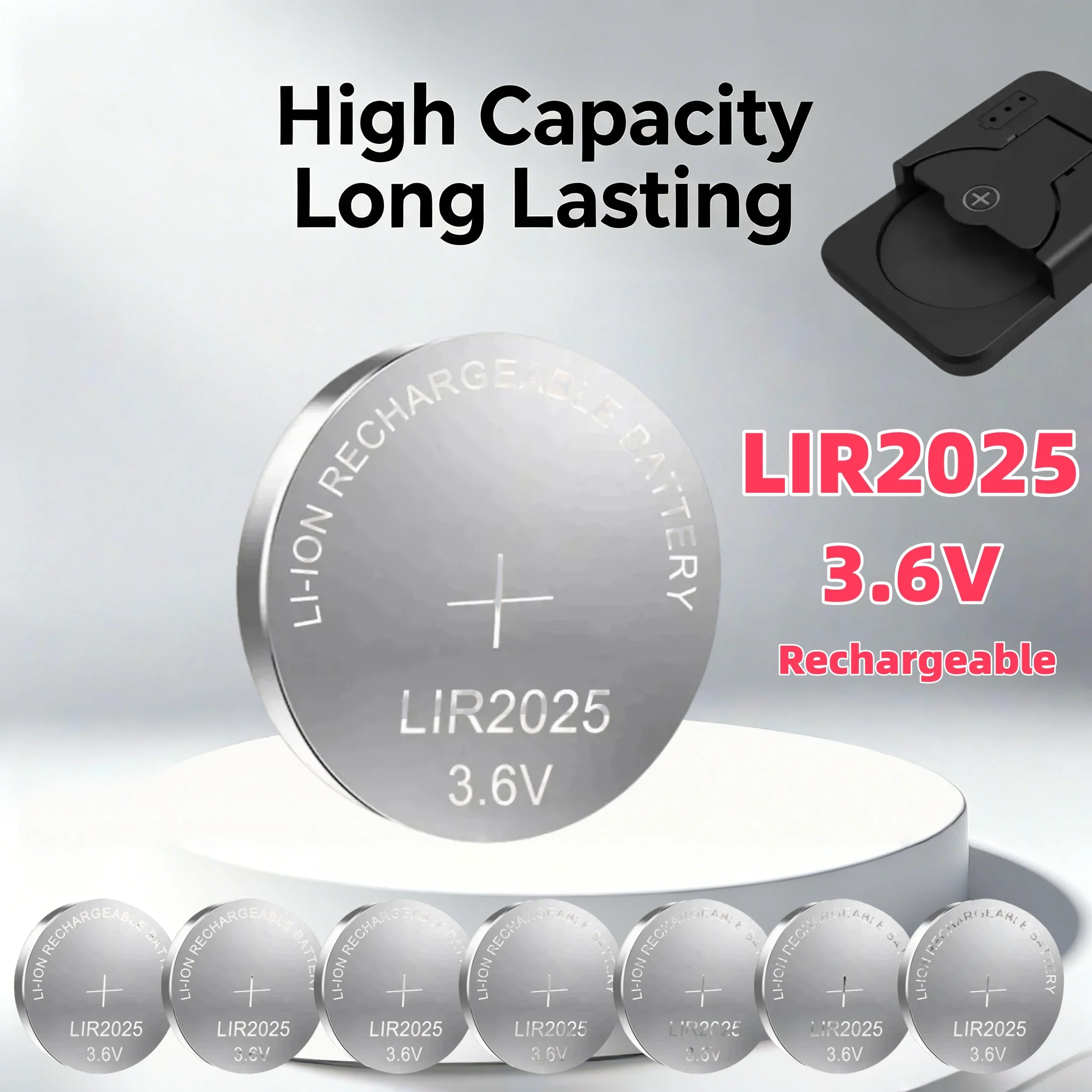 1-20PCS LIR2025 LIR 2025 3.6V Rechargeable Lithium Battery For Toy Car Key Scale Remote Control CR2025 ML2025 Button Coin Cells