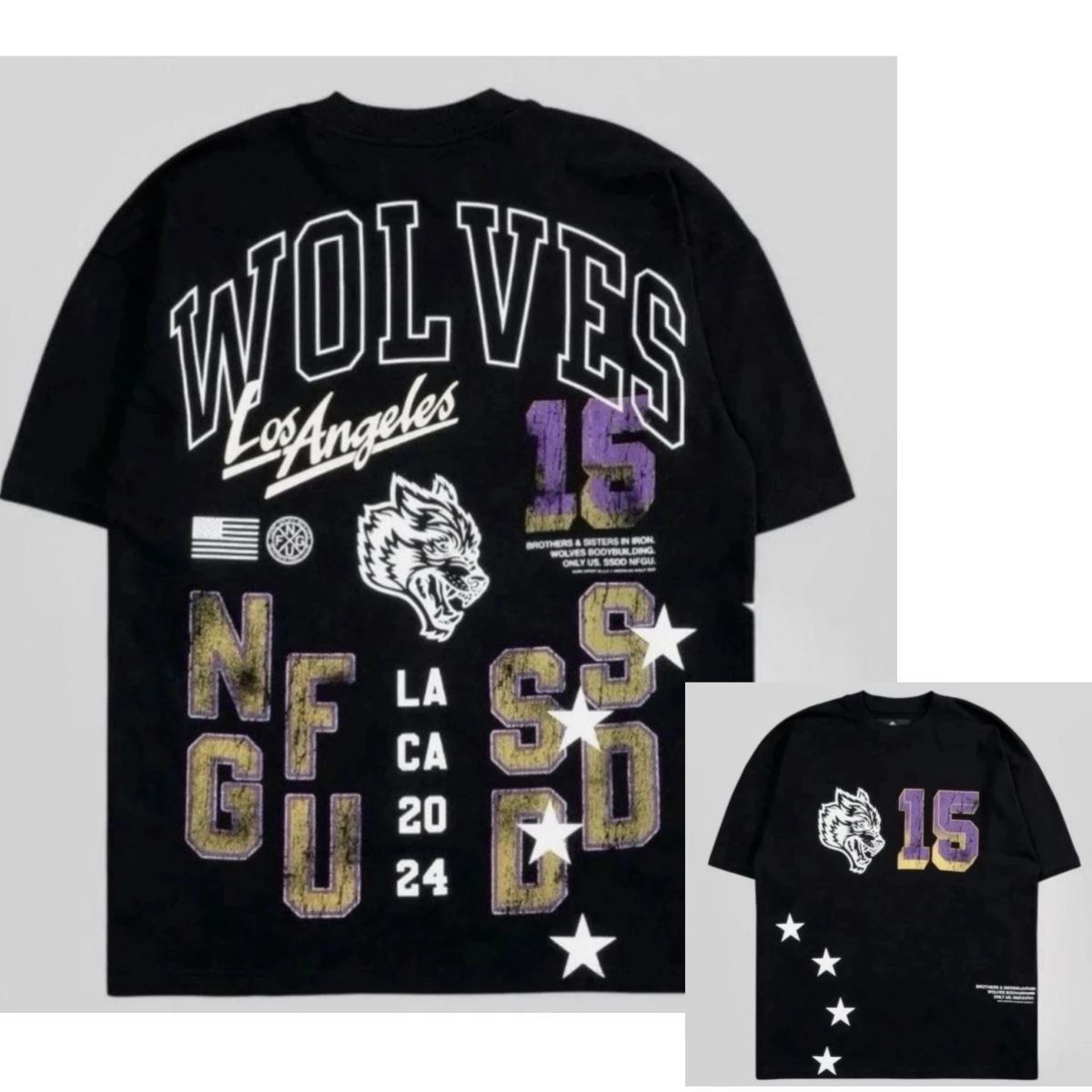 Wolf Head OnlyUs Roses While We’re Here Trendy Sports Fitness Brand T-Shirt Cotton Graphic Tee Men Women Summer Streetwear