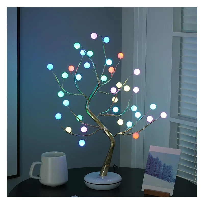 Led Fairy Light 16 Color Pearl Tree Nightlight Home Bedside Wedding Christmas Decor Remote Festoon Lamp Girl Bedroom Night Light