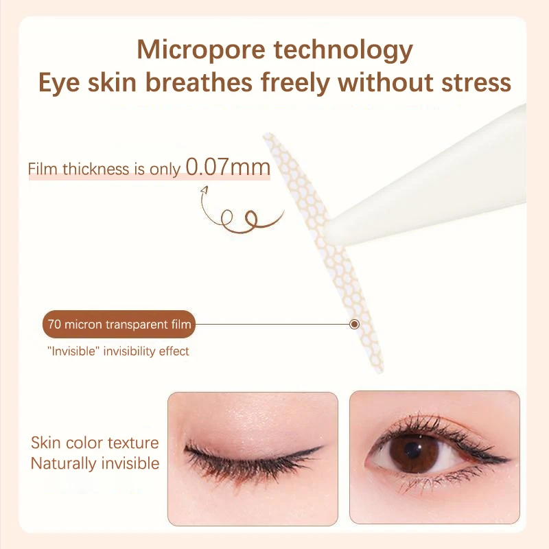 Natural Invisible Double Eyelid Tape Stickers Fiber Instant Eyelid Lift Paste Long Lasting Bigger Eyes Beauty Tool