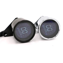 Universal Chrome/Black Motorbike Instrument Display Oil Level Meter LCD Gauge Tachometer Motorcycle Digital Speedometer