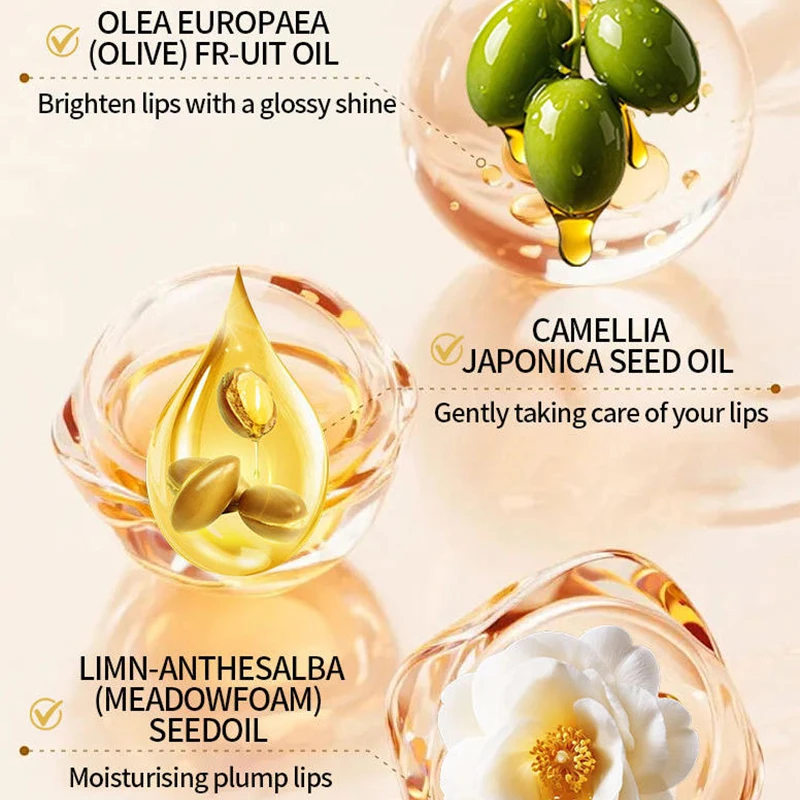 Camellia Oil Seed Moisturizing Lip Care Oil 4g Moisturizing Soothing Repairing Lips Lightweight Non-sticky Plumping Lip Oil