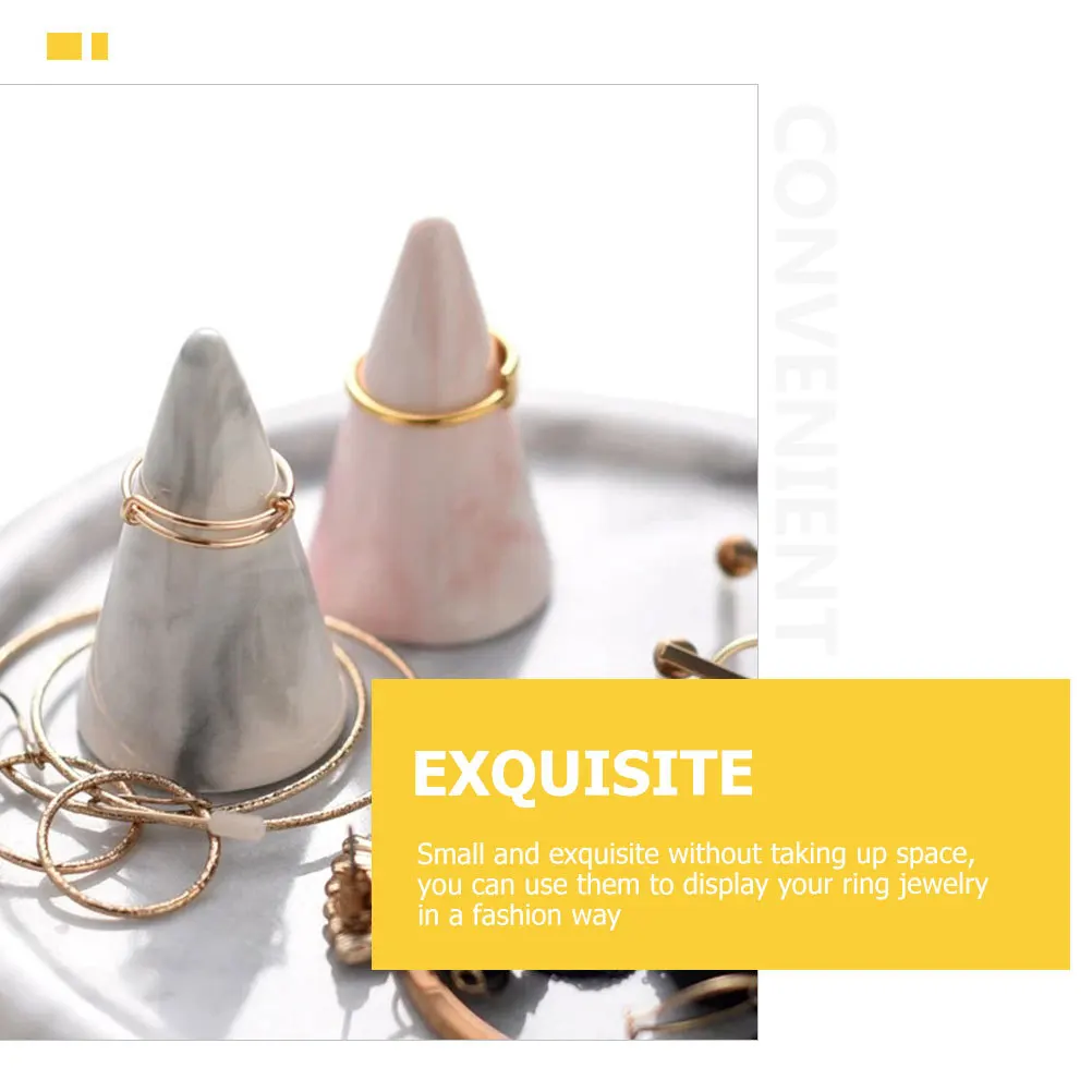 

Ceramic Jewelry Display Ring Organizer Cone Shape Stand Home Supplies Retail Store Showcase Cone Ring Rack Rings Stand