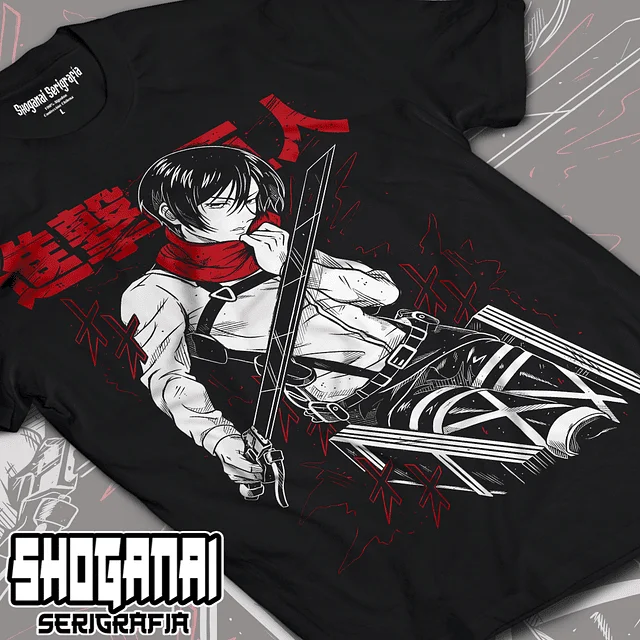 Mikasa Ackerman - Shingeki No Kyojin  Attack On Titan Unisex Anime T-Shirt 100% Cotton Manga Tee