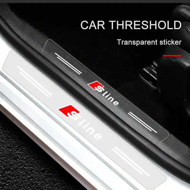 

Transparent decorative stickers for automobile doorsill are scratch resistant and wear resistant For Audi sline S3 S4 RS3 4 5 6