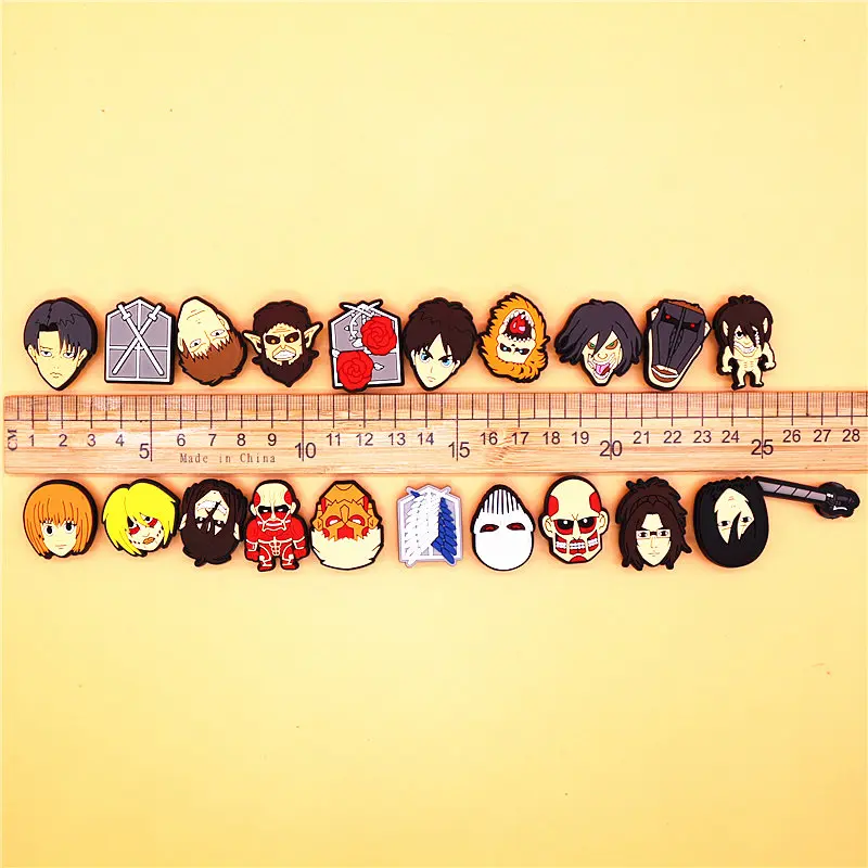Japan Attack on Titan PVC Shoe Charms Decorations Guard Rose Wings of Liberty Shoe Buckle Accessories Sword of Crusade