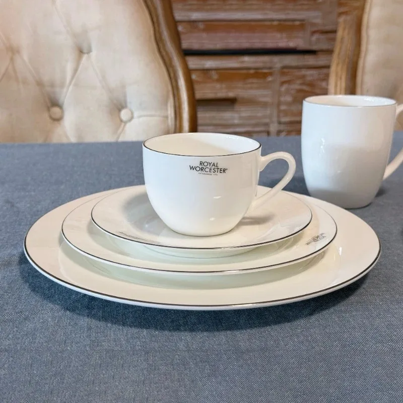 Nordic minimalist platinum bone china tableware set,hotel restaurant Western style steak plate coffee cup,home decor tableware view 4