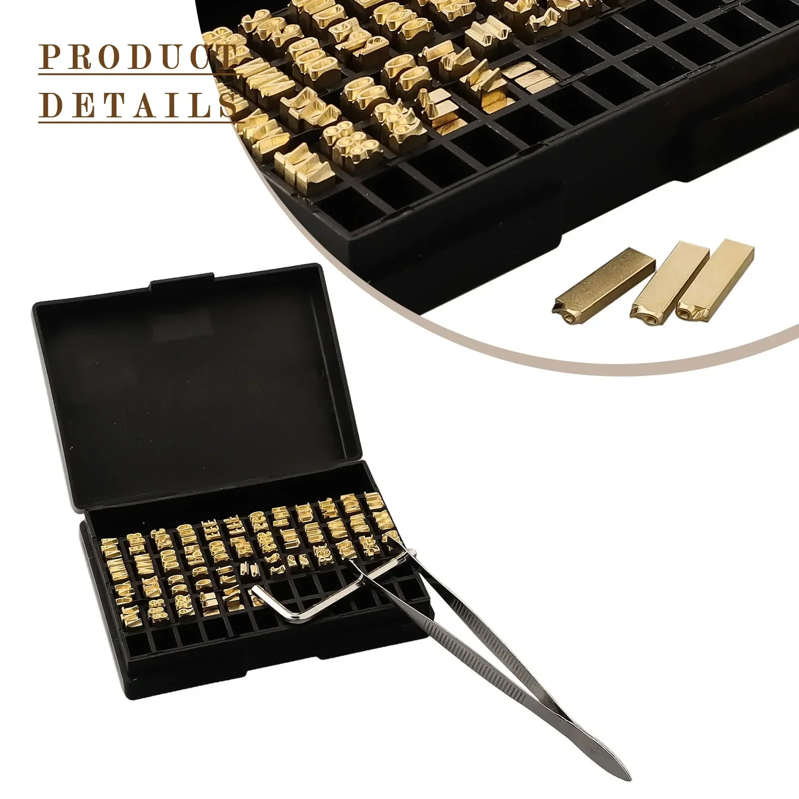 120pcs Coding Machine Word Grain 2*4*15cm Hot Stamp Copper Letters Thermal Ribbon Printing Font Semi-Automatic Tools