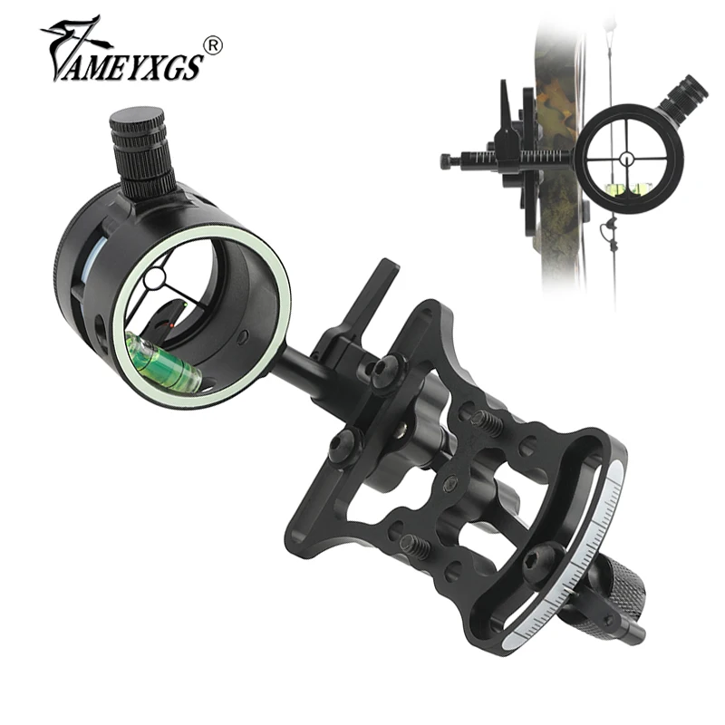 Archery Compound Bow Sight Adjustable Aviation Aluminum 4/6/8X Len 0.019