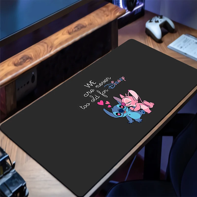 Mouse pad ponto grande borda branco anime computador gamer kawaii acessórios de jogos mousepad teclado tapete de mesa tapete de mesa