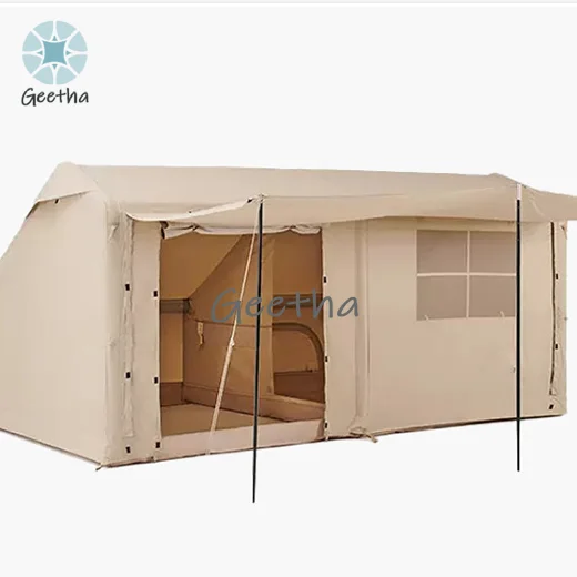 Tienda de campaña Oxford de algodón para casa de cabina de lujo inflable de aire impermeable para acampar al aire libre para tienda de campaña portátil inflable para 5-6 personas