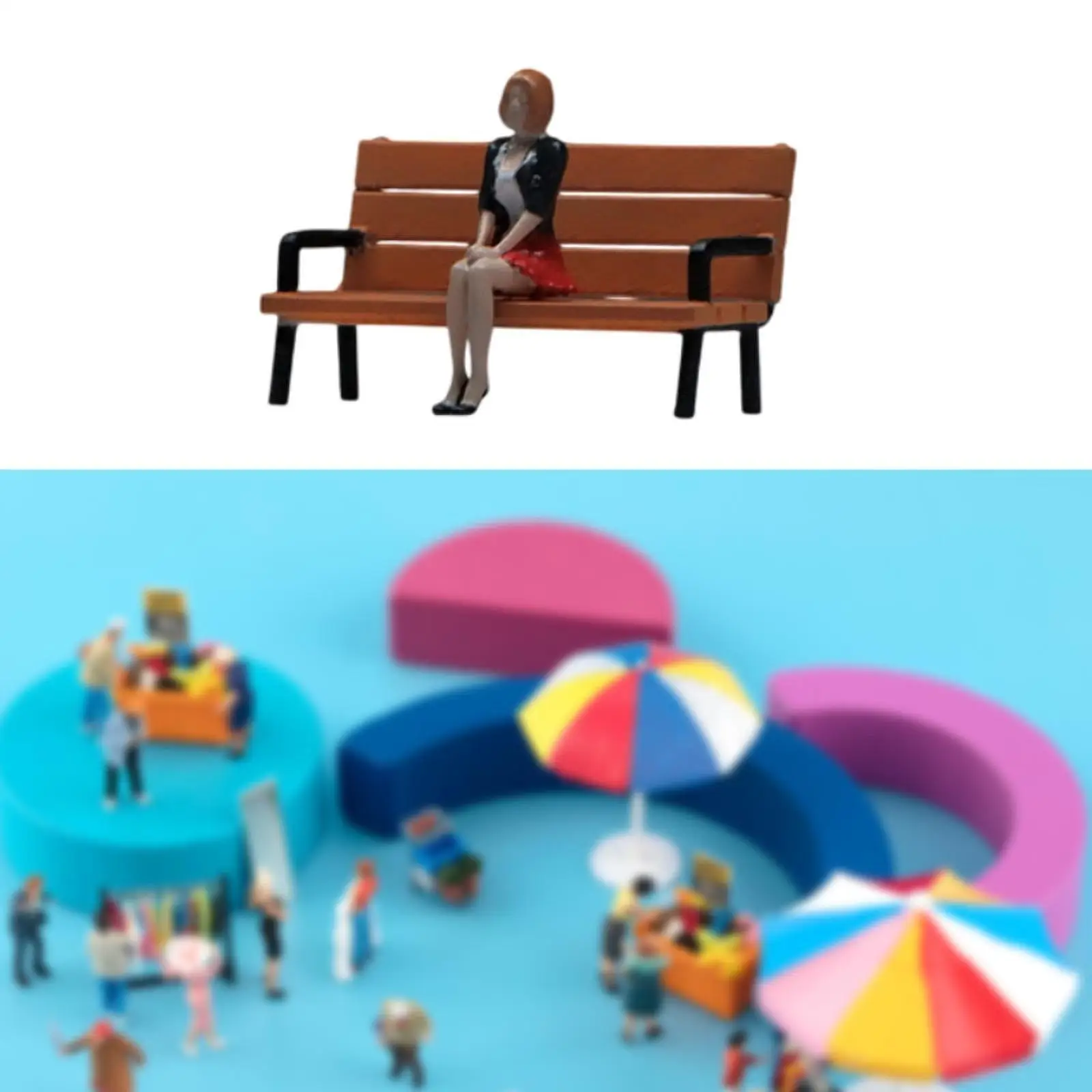 1/64 Schaal Beeldje Hars Figuur Miniatuur Scènes Decor Diorama's Realistisch Mini Mensen Model voor Zandtafel Layout Decoratie