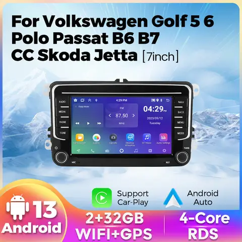 Lettore multimediale Android 13 per VW Volkswagen Passat B7 B6 CC Golf 5 6 Touran Polo Tiguan Jetta Skoda Carplay autoradio GPS RDS