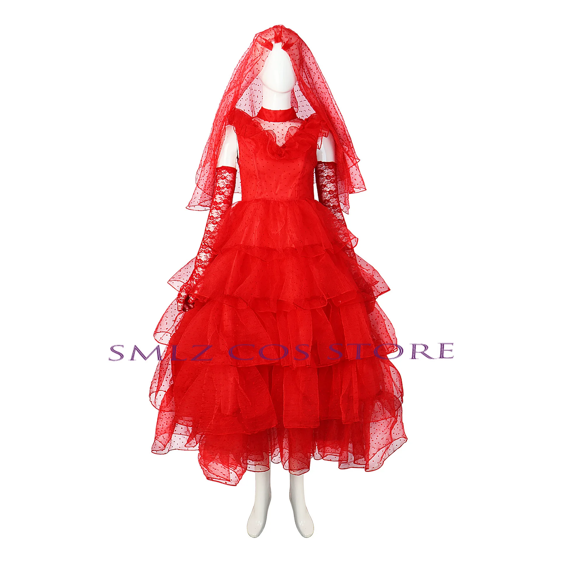 Lydia Cosplay Anime Beetle Costume Red Uniform Wedding Dress Halloween Party Horror Outfit for Women