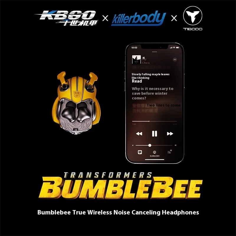 Auriculares Bluetooth Killerbody Bumblebee con regalo de estatuilla de aleación con reducción activa de ruido inalámbrica