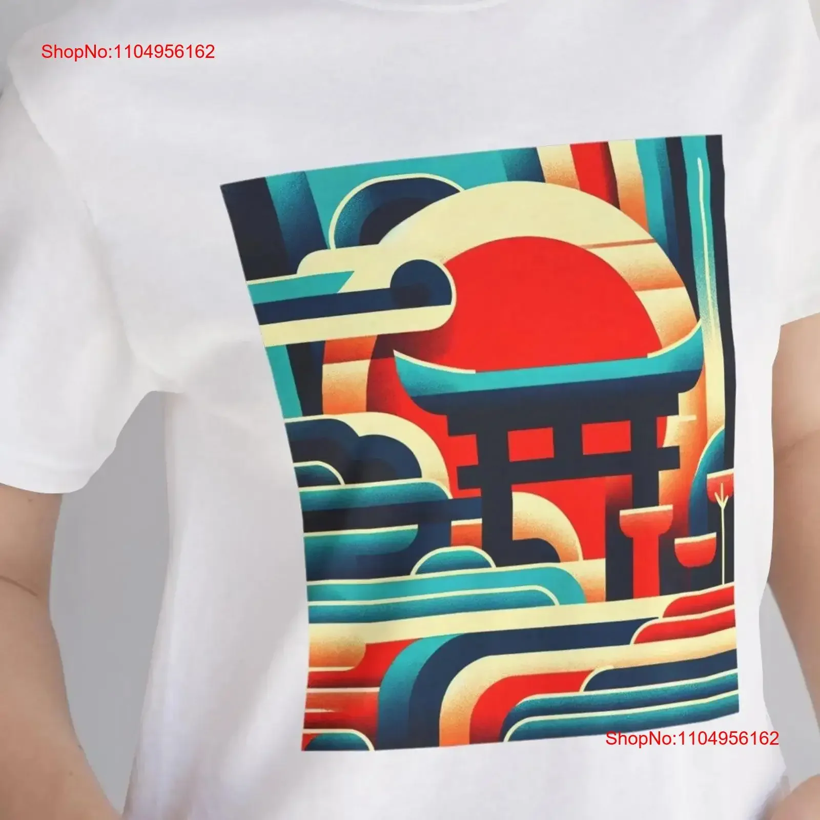 

Torii Gate Modern Art T Shirt Retro Futuristic Japan Culture Top Bold Fashion Harajuku Aesthetic Urban Streetwear Comfort Soft