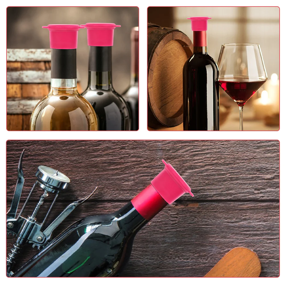 

6Pcs Candy Color Silicone Wine Bottle Stopper Reusable Airtight Seal Wine Bottle Caps for Preservation