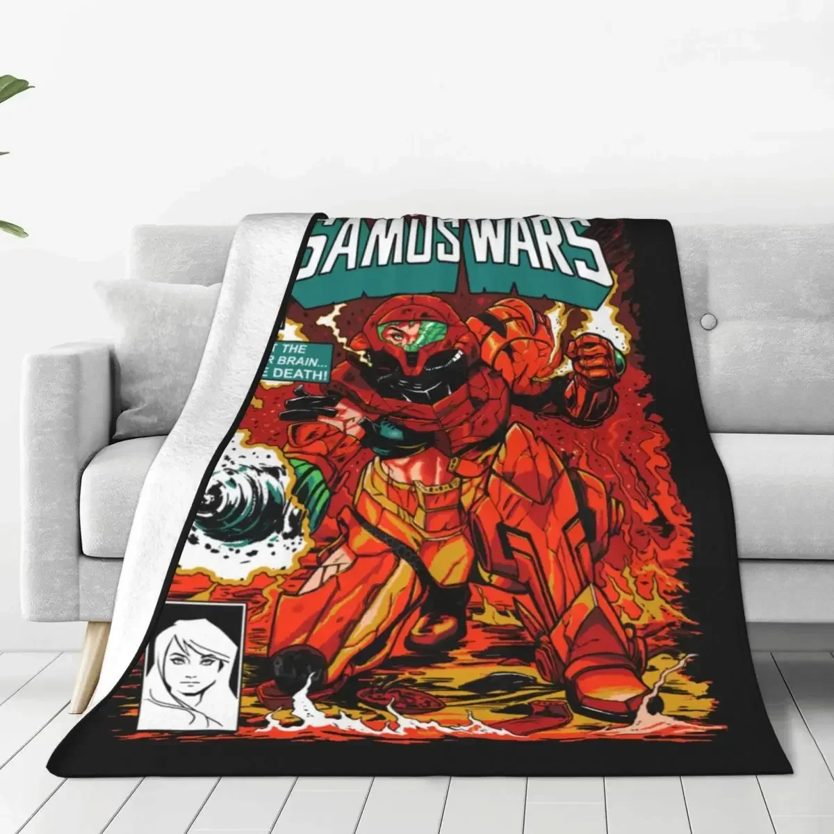 

Samus Wars Blankets Fleece Decoration Super Metroid Multifunction Super Warm Throw Blankets for Sofa Bedroom Bedspreads