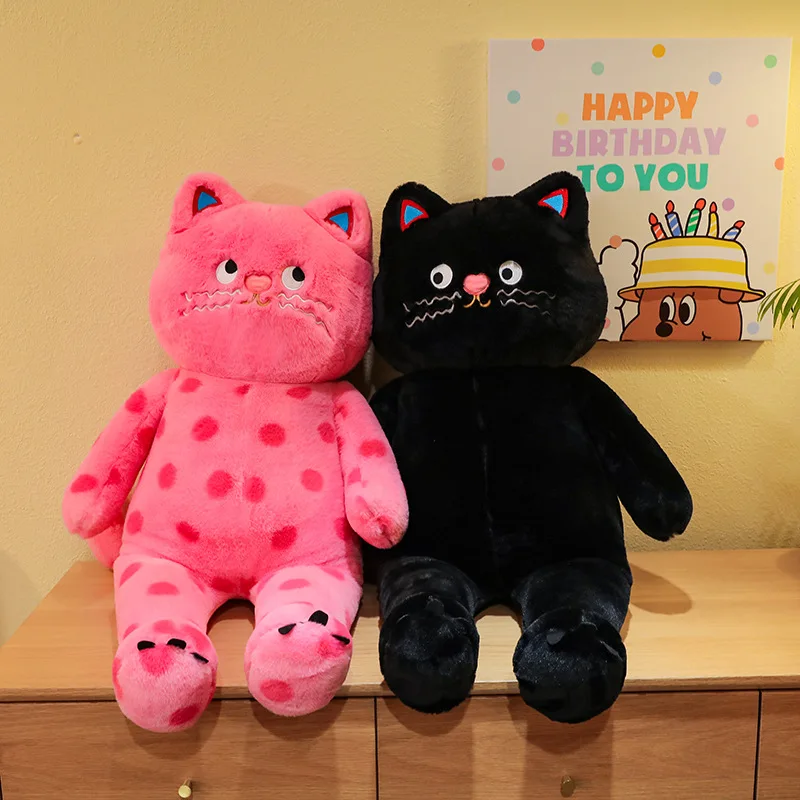 

Cute Plaid Black And Pink Velvet Cat Toy Soft Home Decor Furry Kitty Cushion Ideal for Snuggling And Room Decoration