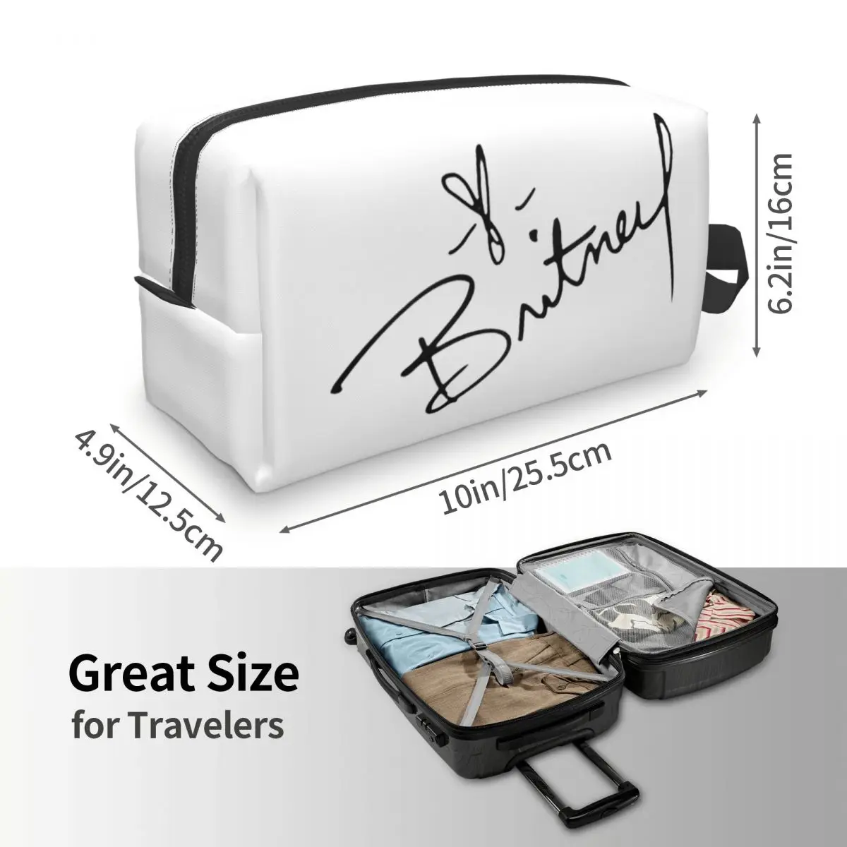 

Britney Spears SIGNATURE Women Cosmetic Bags Travel Makeup Organizer Pouch Toiletry Storage Dopp Kit Box Pencil Case