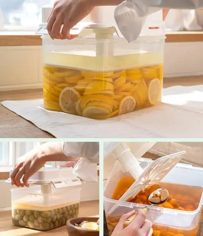 Pickle Jar Leakproof Pickle Fermentation Container For Gherkin Sauerkraut Olive And Kimchi Storage Container And Fermentation - view 6