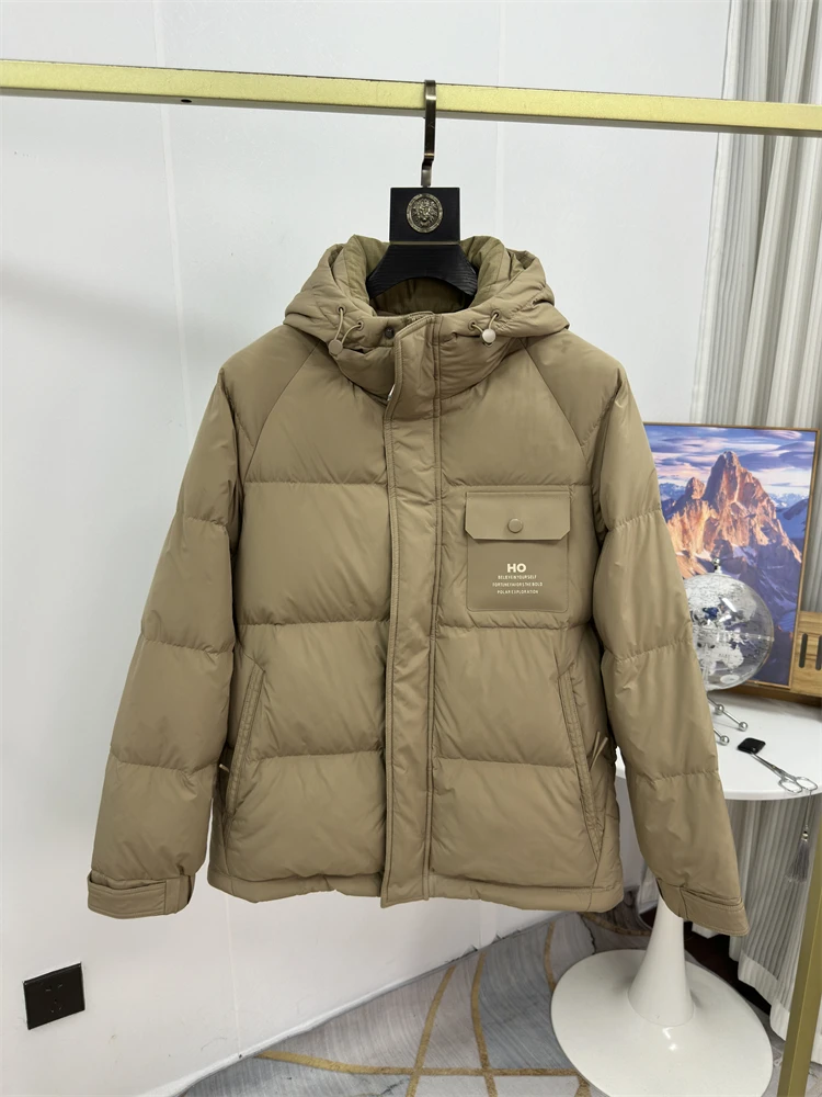 

Men's Thiened 90 Du down Jaet Hooded Casual Warm Windproof Winter Outerwear Faionable Zipper Closure Regular Fit