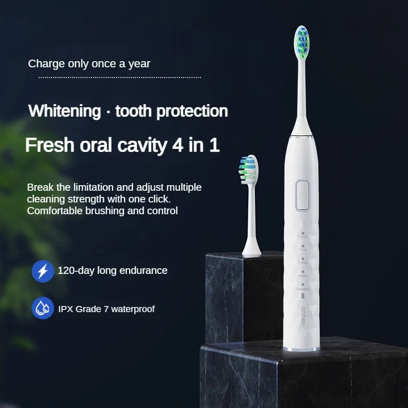 Electric Toothbrush Wireless Charger Sonic IPX7 Adult Smart Teeth Brushing Effective Whitening Soft Bristle Induction Charging