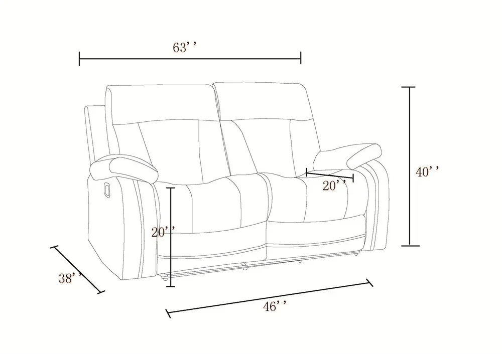 l Company 2 Seaters Push Back Manual Recliner Chair Sofa Supplier Microfiber Fabric Loveseat for Office Living Room