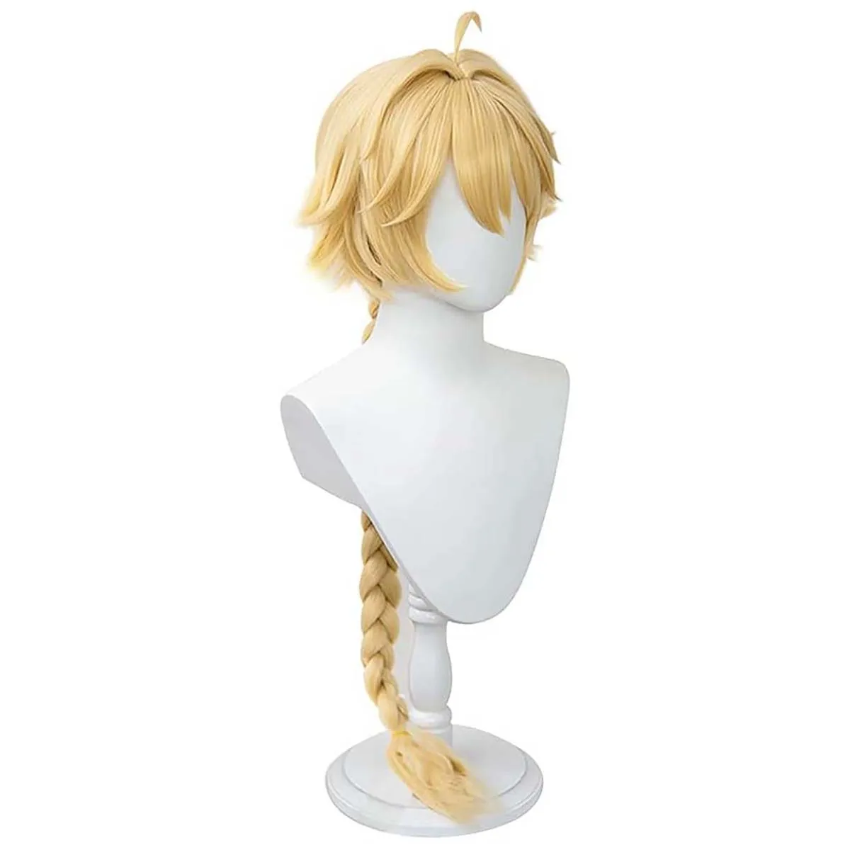 Men Game Genshin Impact Traveler Aether Cosplay Braid Long Blonde Hair Wig