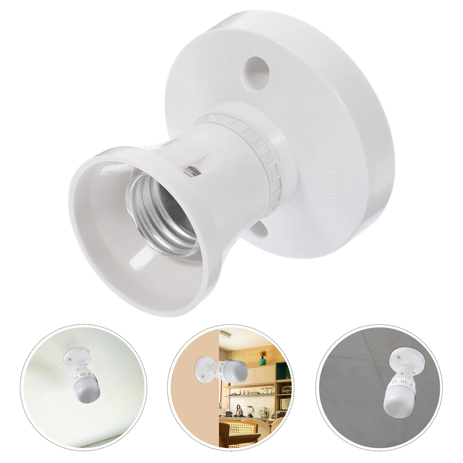 

5pcs E27 Socket Adapter White 76mm Screw Base Ceiling Fitting Lamp Socket Replacement Practical Safe Kitchen Bedroom Shop