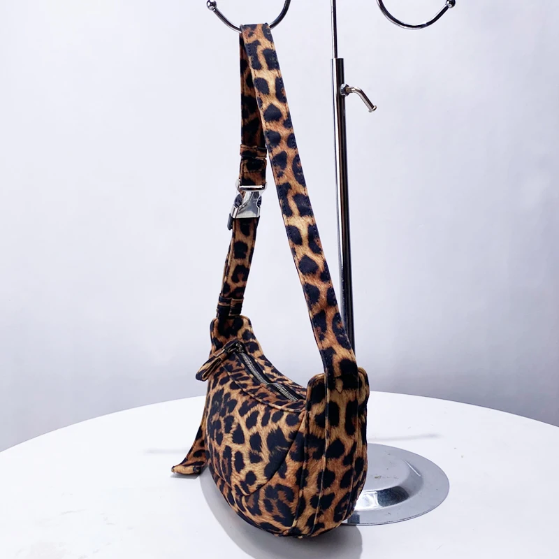 Leopard Print Printing Hobos Bags For Women Luxury Designer Handbag Purses 2024 New In Fashion Large Capacity Underarm Shoulder