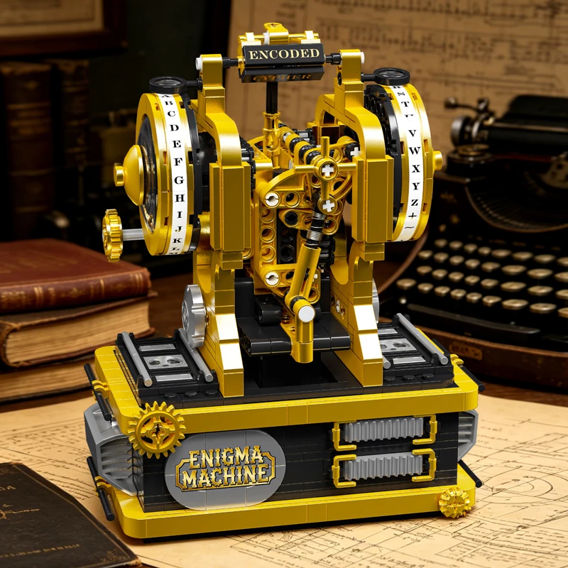 

Retro Engigma Machine Building blocks Assembly Model Creative ornaments technology machinery gift