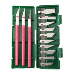 13 stuks Art Carving Cutter met doos Precisie Cutter Set Handgereedschap Papier Sticker Cutter Houtsnijwerk Blade Snijden Carving Tool