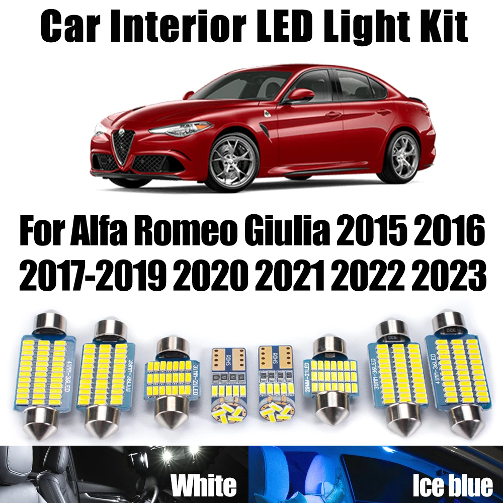 11 قطعة ل ألفا روميو جوليا 2015- 2019 2020 2021 2022 2023 LED الداخلية الباب الجذع المرآة البالونية ضوء لمبة عدة اكسسوارات السيارات #1