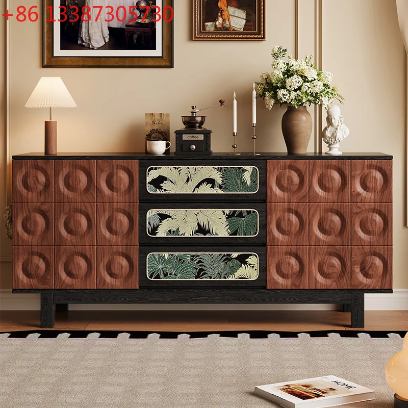 

Французский ретро-шкаф из массива дерева для столовой, настенный интегрированный шкафчик для гостиной