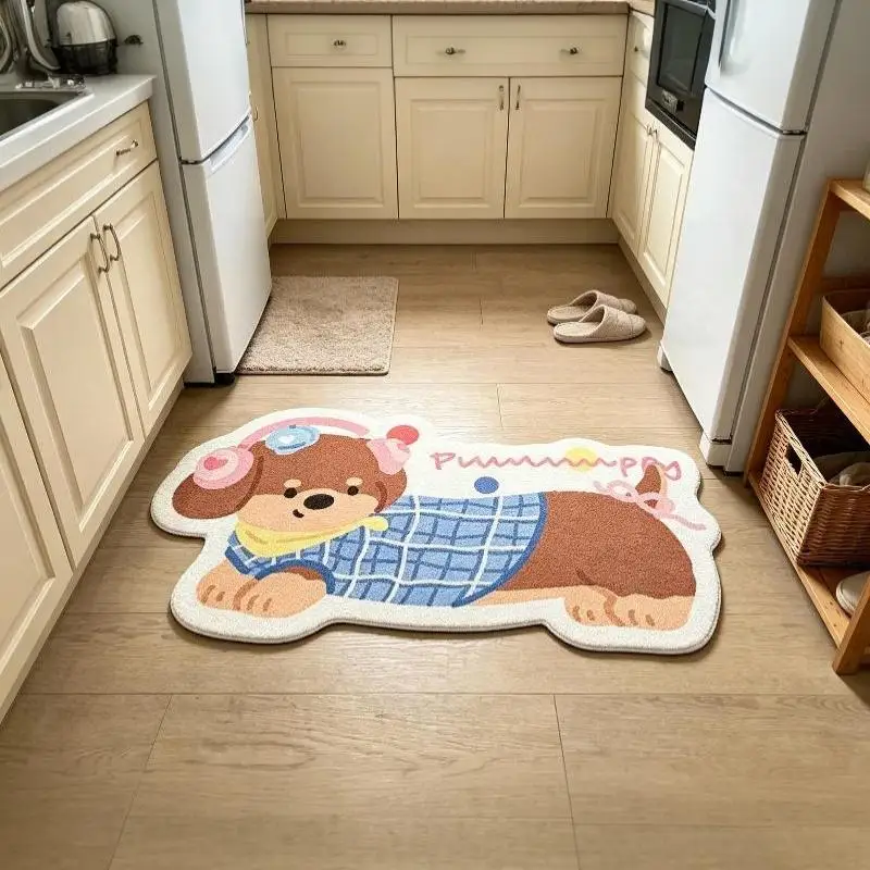 Dachshund-themed Diatomaceous Earth Bath Mat (40x60cm) – Highly Absorbent, Quick-drying, And Non-slip