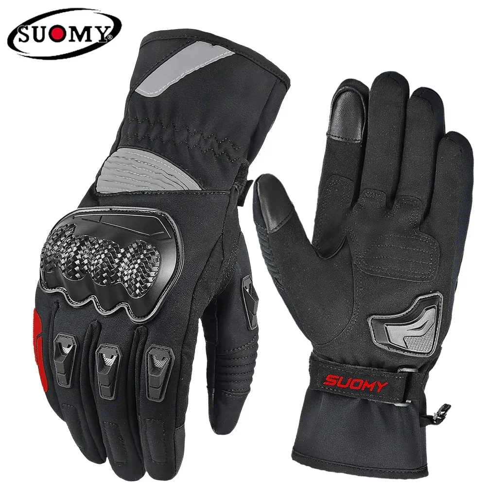 SUOMY Waterproof Windproof Motorcycle Gloves Men Women Winter Warm Motorbike Glove Touch Screen Motor Motocross Moto Equipment