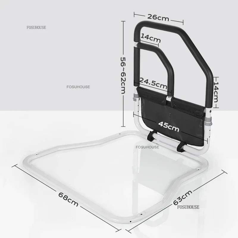 Designer Steel Senior Bed Rails Elderly Safety Stand-up Aid Household Bedside Handrails Baby Guardrails Modern Bedroom Furniture