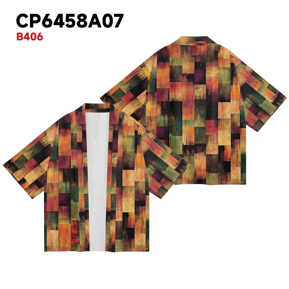 

Cross-Border Retro Briti Sle Printed Oil Painting Sunscreen Clothing Color Colion Kimono Jaet Loose Fit Polyester Fiber