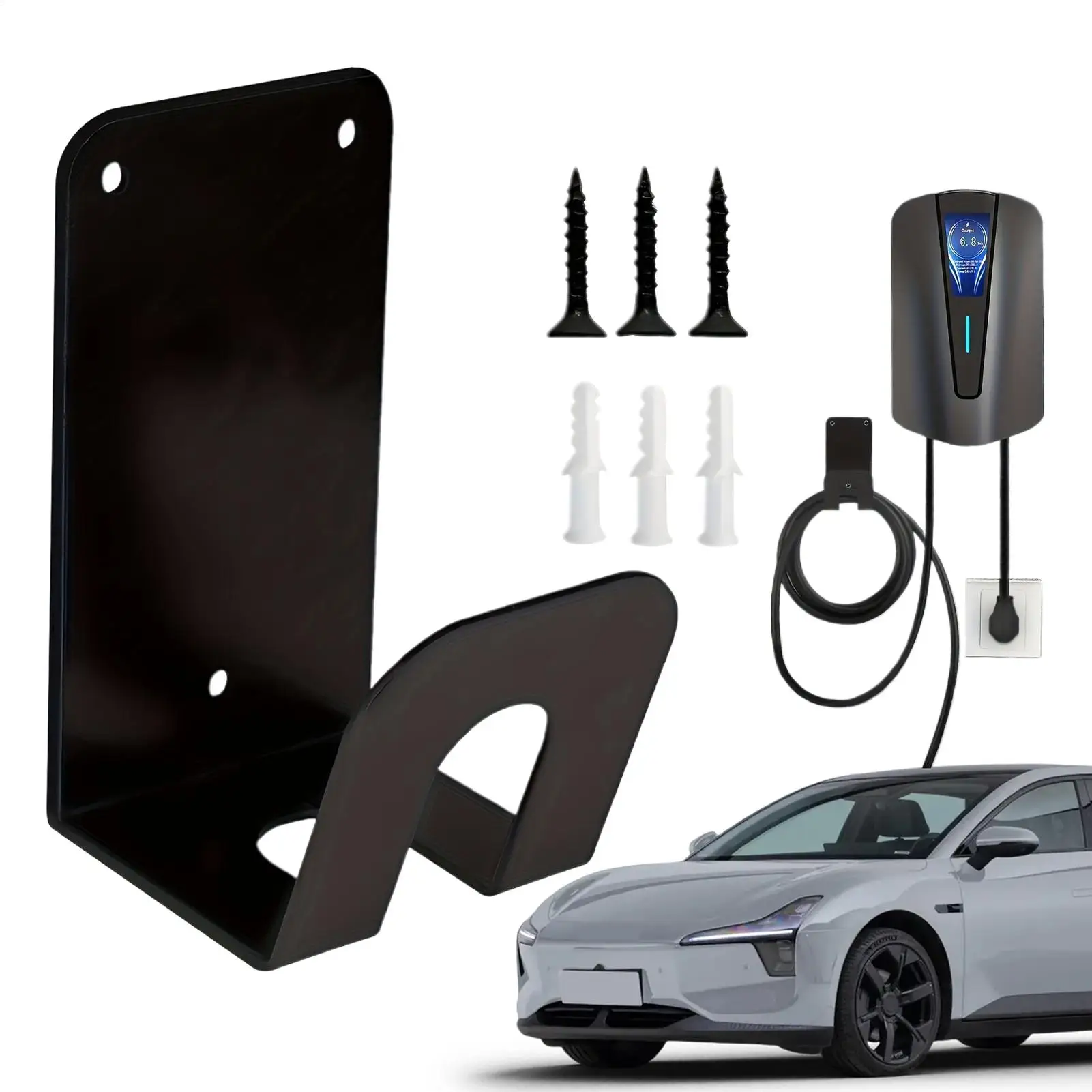 EV Cable Holder Secure Non Slip Rack EV Charger Organizer For Men Women Driver Home Public Indoor Outdoor Vehicle