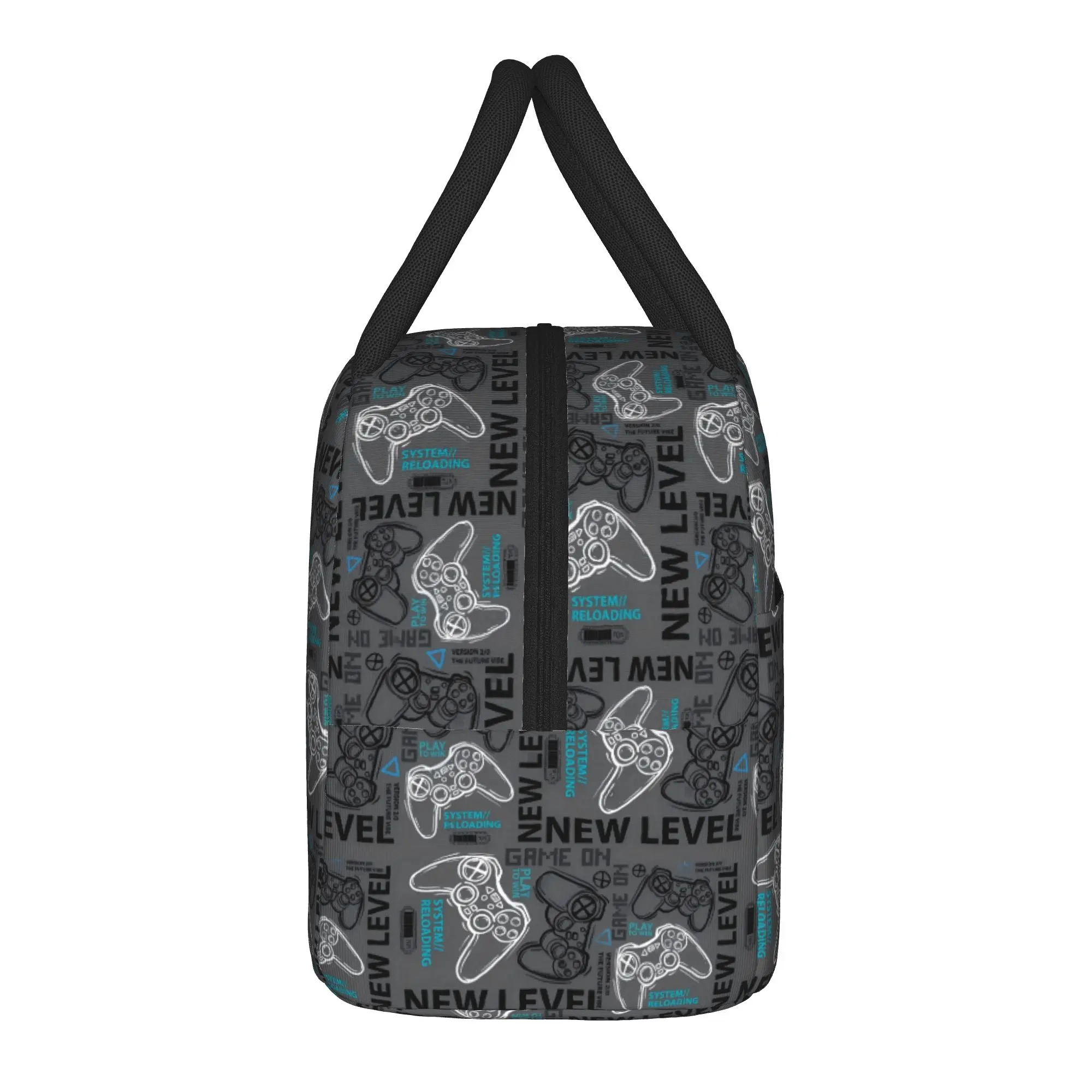 Video Game Gaming Controller Insulated Lunch Bags Leakproof  Lunch Container Cooler Bag Tote Lunch Box School  Outdoor Girl Boy