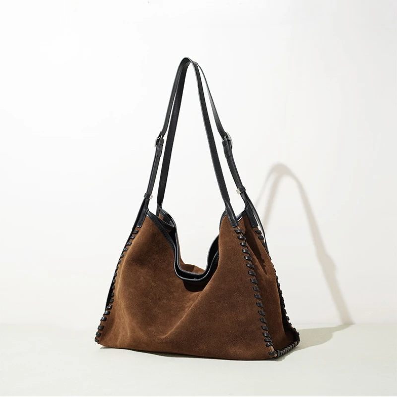 

Women's Handmade Frosted Cowhide Tote Bag Premium Sense Elegant Commuter Underarm Bags Women's Large Capacity Shoulder Bagdy Bag