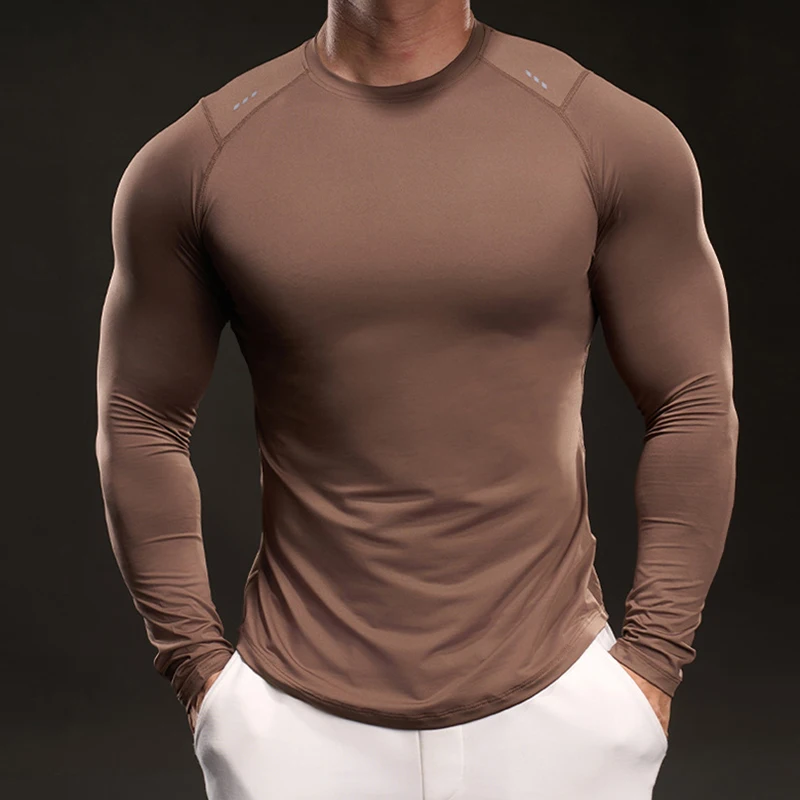 Men Slim Tops Fashion Men Breathable Quick Dry Underwear Thin Elastic Compression Fitness Wear For Winter Sport First Layer Wear