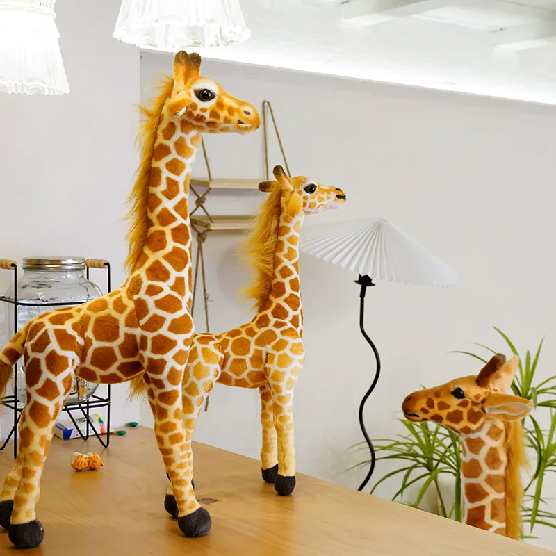 

50-120cm Giant Simulation Giraffe Plush Toy Large Size Real Life Stuffed Animals Plushies Pillow Dolls Soft Kids Toys Home Decor